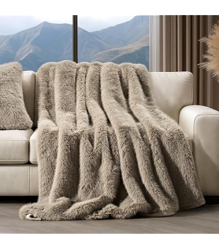 Amazon.com: EVERGRACEHOME Luxury Soft Faux Chinchilla Fur Throw